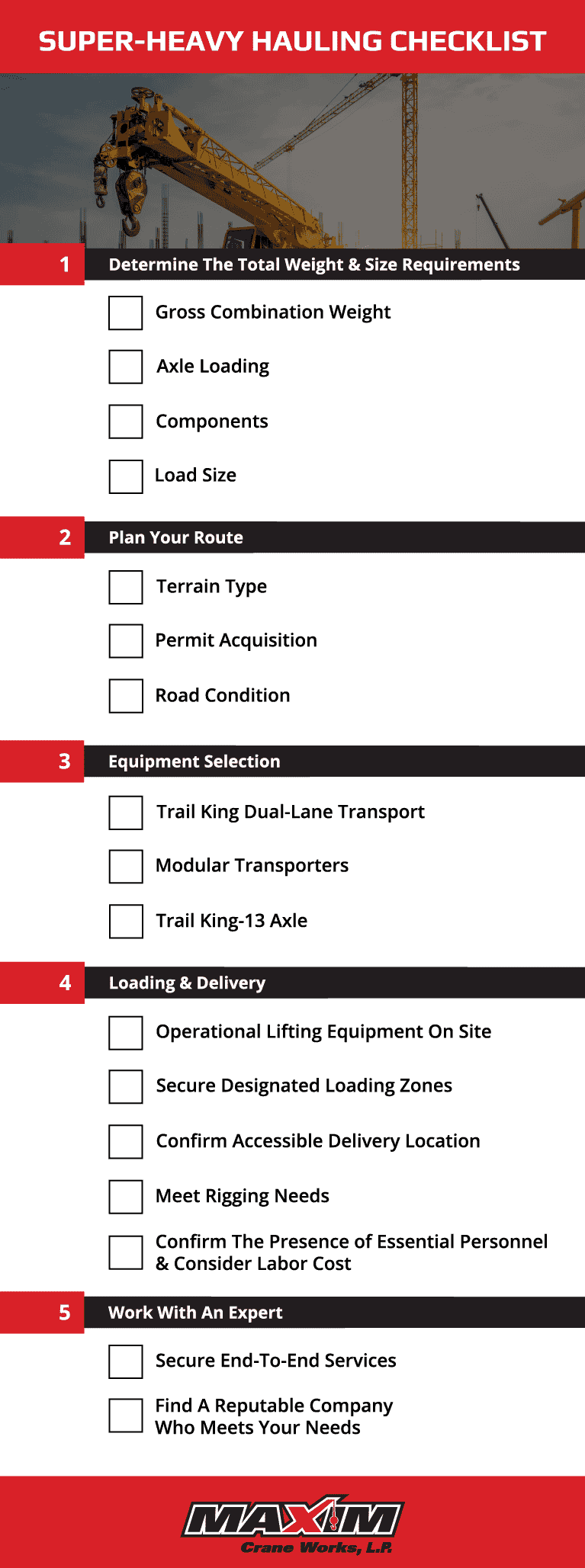 super-heavy hauling checklist