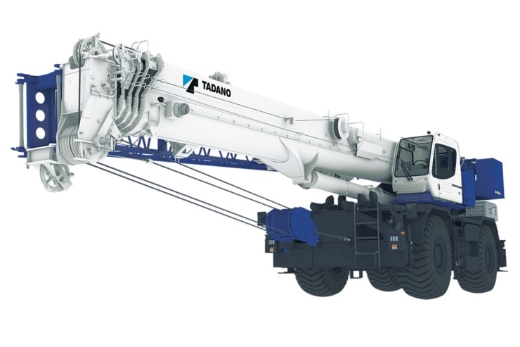 Tadano GR-1000XLL-4 rough terrain crane designed for efficient lifting in construction and industrial applications.