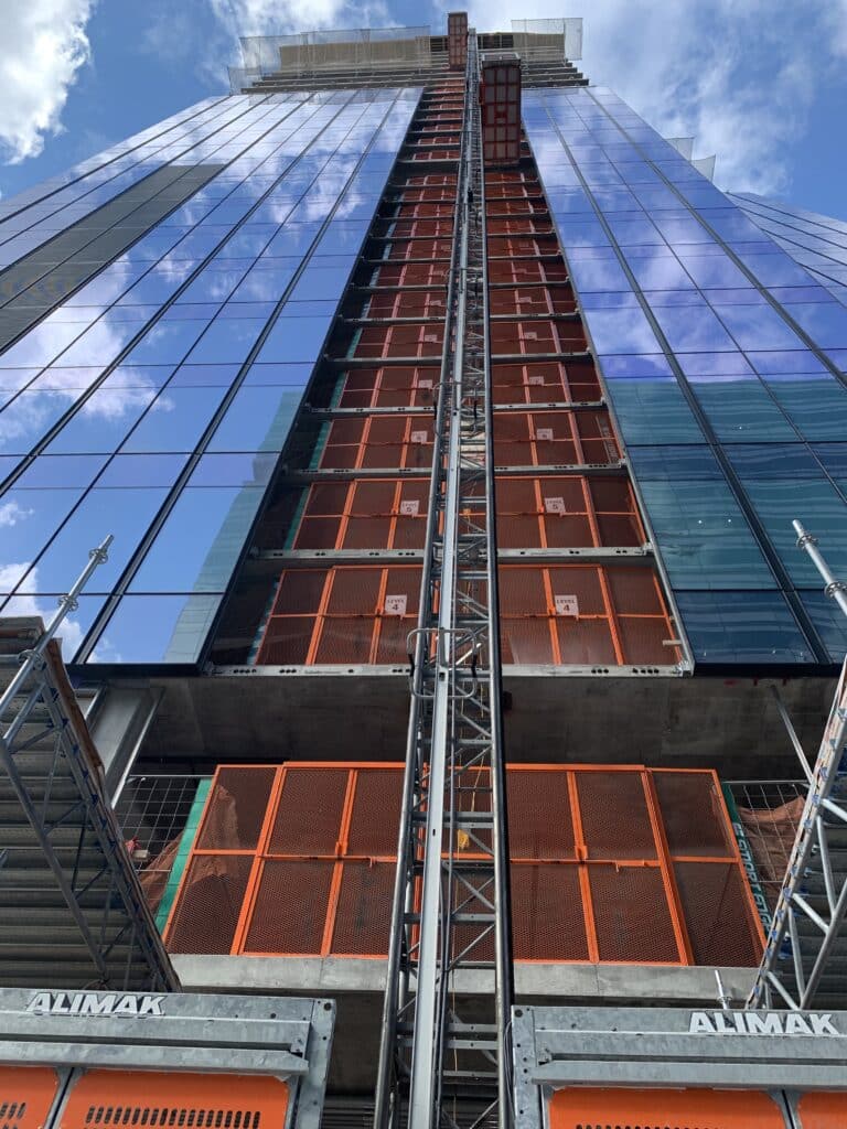 Maxim crane Alimak construction hoist for personnel only