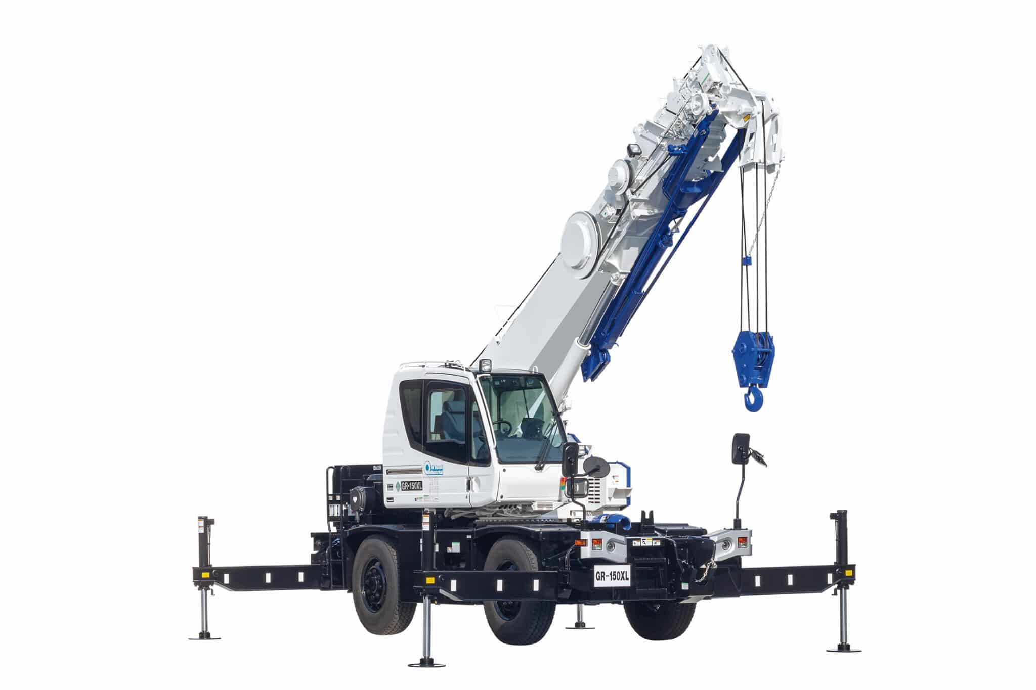 Versatile Tadano GR-150XL-1 rough terrain crane for efficient construction and heavy lifting tasks.