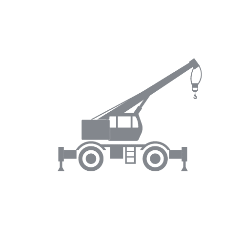 Construction crane icon for heavy lifting and machinery applications.